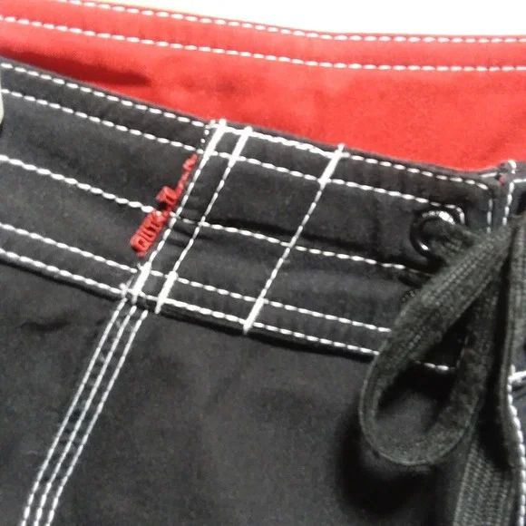 Quiksilver Board Shorts Swim Surf Red Black Accents‎ Men's Size 36 - Picture 7 of 10